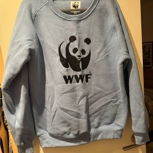 WWF Blue Crewneck Sweatshirt with Panda Graphic